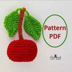 Toy Cherries Stuffed fruits Crochet amigurumi pattern