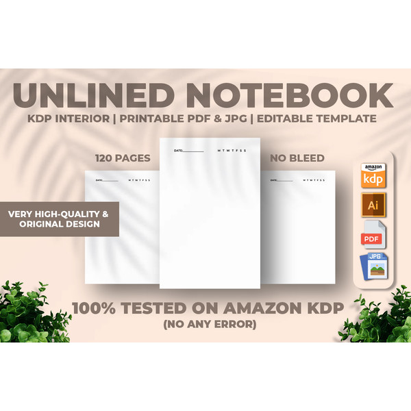 Unlined Notebook KDP Interior - Inspire Uplift