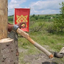 viking axe - grom, battle axe, hand forged axe, war axe,