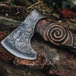 HAND FORGED AXE - RAVEN