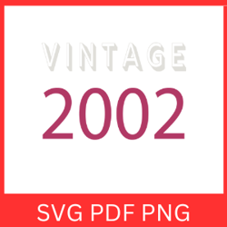 Vintage 2002 Retro Svg | VINTAGE 2002 SVG DESIGN | Vintage 2002 Sublimation Designs | Printable Art | Digital Download