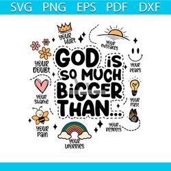 retro christian god is so much bigger than svg digital file