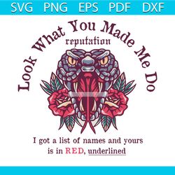 look what you made me do reputation svg file for cricut