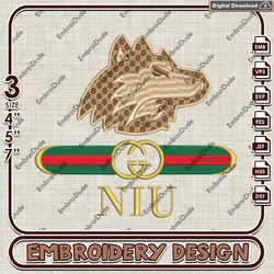 NCAA Northern Illinois Huskies Gucci Embroidery Design, NCAA Embroidery Files, NCAA Machine Embroidery. Digital Files