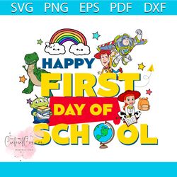 happy first day of school back to school toy story svg file