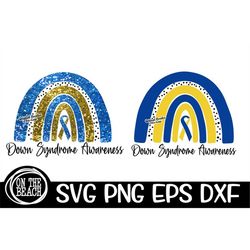 Blue & Gold SVG, Down syndrome Awareness SVG, Blue Rainbow Svg, Rainbow Svg, Down Syndrome Awareness Png Sublimation, Oc