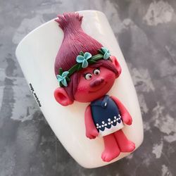 trolls mug, disney cartoon character tea mug, custom troll mug, personalized mug, funny cweramic mug, custom gift idea
