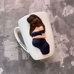 Future Mum Mug, Pregnant Girl Cup, Mothers Day Gift Idea, Custom Tea Mug mommy, Custom mug Baby shower party decor clay