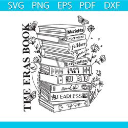 the eras book taylor swift album svg swiftie books svg file