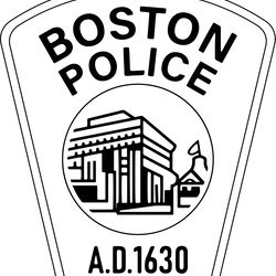 boston police badge vector file for laser engraving, cnc router, cutting, engraving file