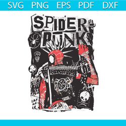 vintage retro spider punk 2023 svg silhouette cricut files