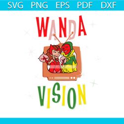 retro wandavision tv artwork svg silhouette cricut files