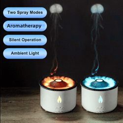 New Creative Ultrasonic Essential Oil Humidifier Volcano Aromatherapy Machine Spray Jellyfish Air Flame Humidifier Diffu