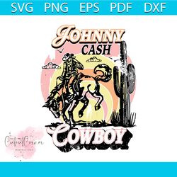 johnny cash cowboy western country music svg cricut file