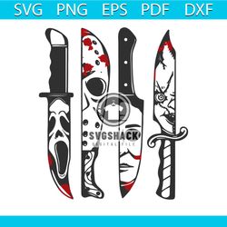 horror movie characters in knives svg cutting digital file