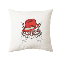 Cat in hat embroidery Instant Download embroidery Kitty Cap Design Kitten boy embroidery Cat Glasses Cat face embroidery