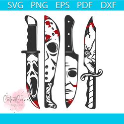 horror movie characters in knives svg cutting digital file