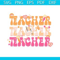retro groovy teacher svg back to school teacher svg cricut file