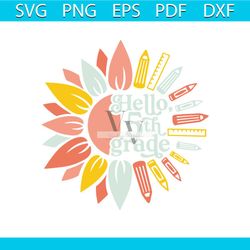 hello 5th grade svg back to school svg cutting digital file