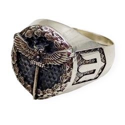 men's ring owl with sword, code 701570ym, completely 925 sterling silver