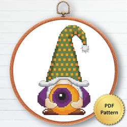Halloween Gnome Cross Stitch Pattern