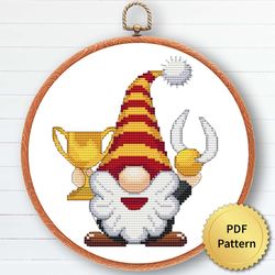 Wizard Gnome Cross Stitch Pattern