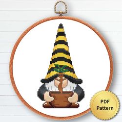Wizard Gnome Cross Stitch Pattern