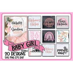 Baby Girl SVG Bundle Cute Baby Newborn Baby Sayings Quotes New Baby Baby Girl Png Cut Cricut Instant Download Silhouette