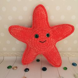 Starfish plushie toy, Coral starfish, Crochet animals, Starfish, Amigurumi starfish, Birthday gift, Sea creatures