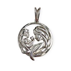 pendant mom with children 412660ym, medallion completely sterling silver 925