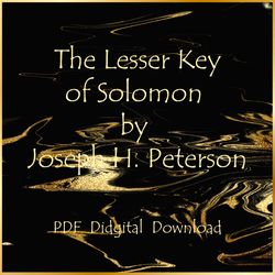 The Lesser Key of Solomon by Joseph H. Peterson, PDF, Digital Download