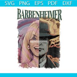vintage barbenheimer svg barbie and oppenheimer png file