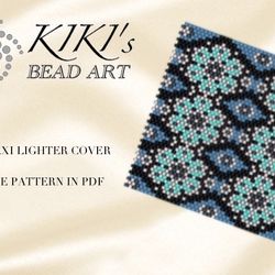 lighter cover pattern peyote pattern, bead pattern for bic maxi lighter cover floral design, lia beading pattern in pdf