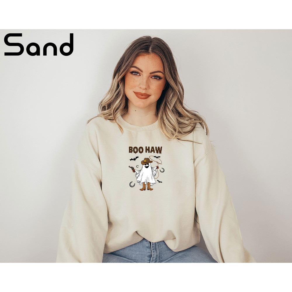 Boo Haw Sweatshirt, Retro Halloween Sweatshirt, Halloween Horror Sweatshirt, Halloween Ghost Shirt, Halloween Party Sweatshirt, Western Tee - 7.jpg