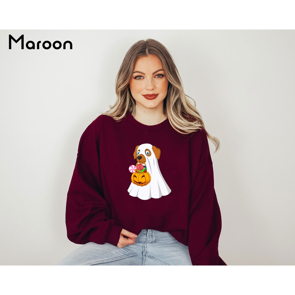 Cute Ghost Dog Sweatshirt, Vintage Halloween Sweatshirt, Trick Or Treat, Pumpkin Sweater, Kids Halloween T-Shirt, Funny Halloween Gift - 7.jpg