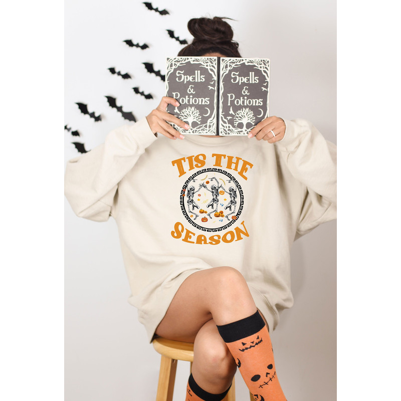 Dancing Skeleton Sweatshirt, Retro Halloween Sweatshirt, Halloween Tis The Season Sweatshirt, Halloween Shirt, Halloween Women's Sweatshirt - 7.jpg