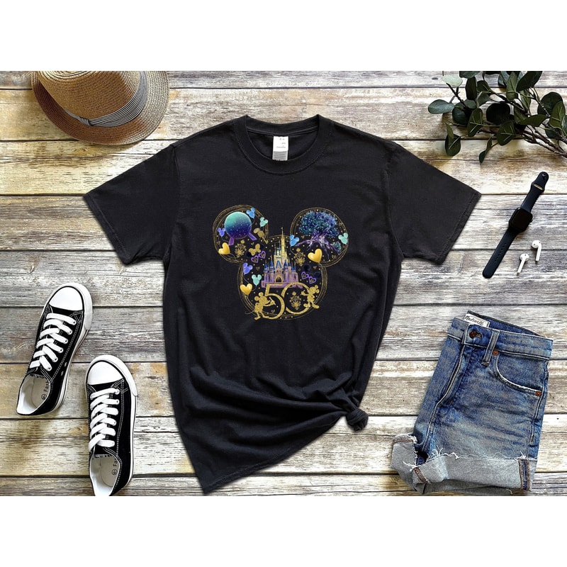 Disney 50th Anniversary Celebration Shirt Disney Castle Mickey Mouse Ears Head For Disneyland Disney World Universal Studios Vacation Trip - 7.jpg