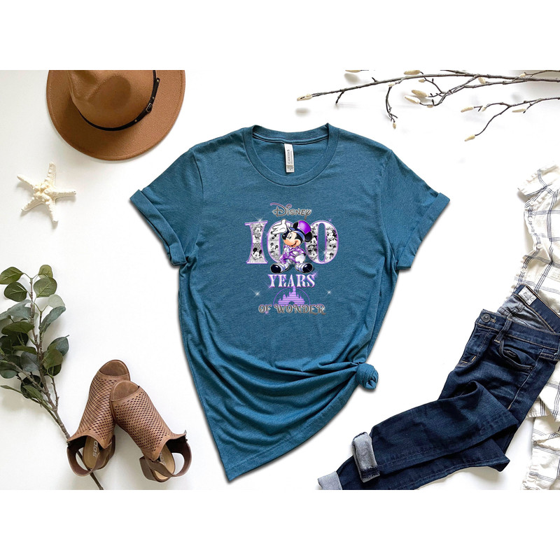 Disney 100 Years Of Wonder Shirt Matching Mickey Minnie Mouse Couple Tshirt For Disney World Family Disneyland Universal Studios Trip Gift - 7.jpg