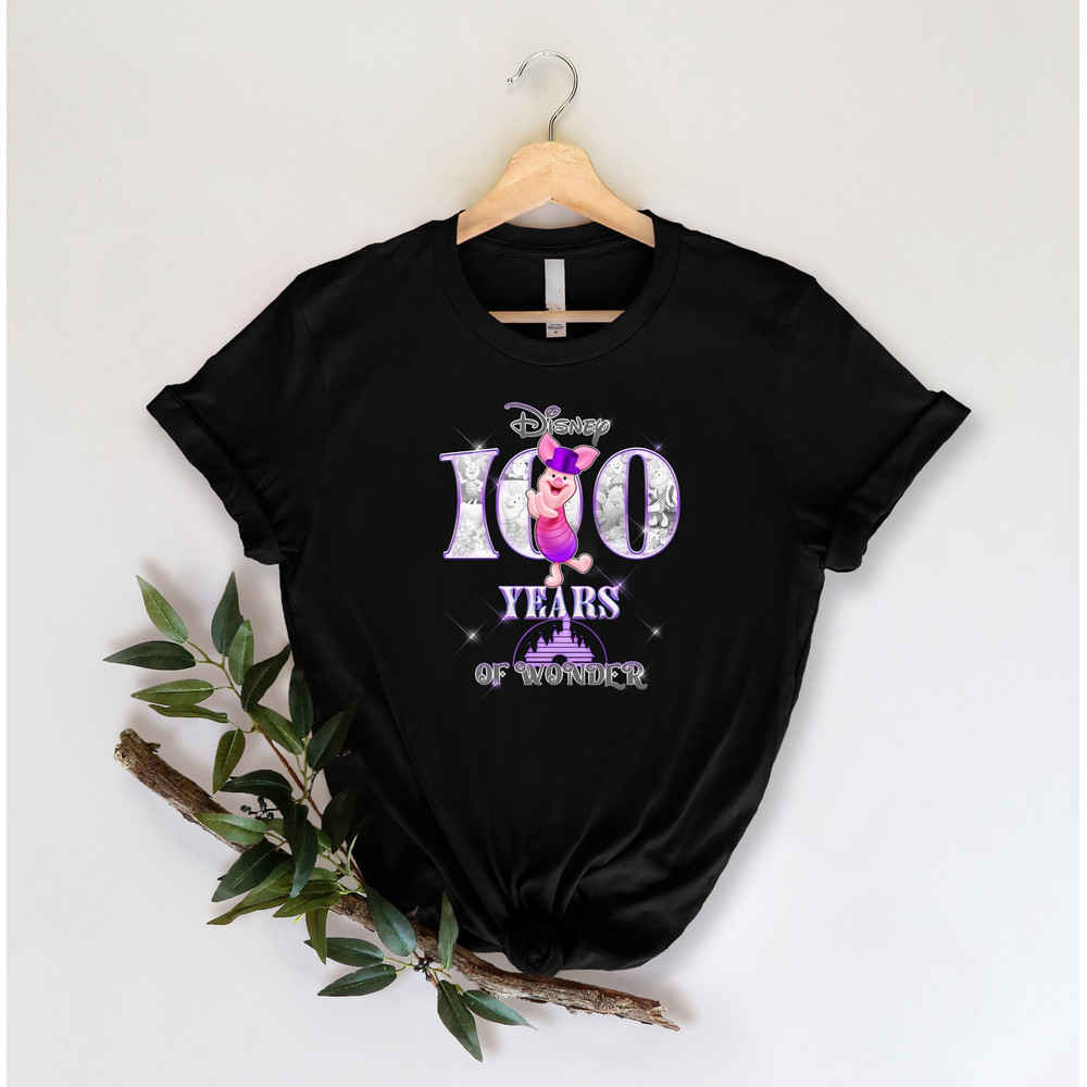 Disney Winnie The Pooh Shirt, 100th Disney Anniversary Shirt, Disney 100 Years of Wonder Shirt, Cute Piglet Shirt, Disneyland Shirt - 2.jpg
