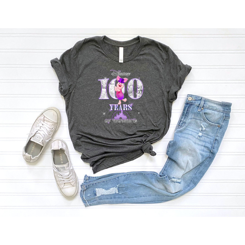 Disney Winnie The Pooh Shirt, 100th Disney Anniversary Shirt, Disney 100 Years of Wonder Shirt, Cute Piglet Shirt, Disneyland Shirt - 4.jpg
