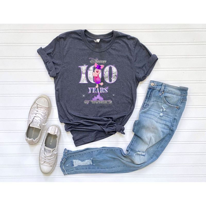 Disney Winnie The Pooh Shirt, 100th Disney Anniversary Shirt, Disney 100 Years of Wonder Shirt, Cute Piglet Shirt, Disneyland Shirt - 6.jpg