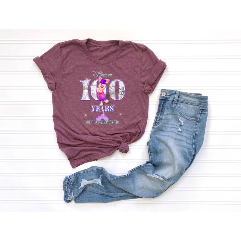 Disney Winnie The Pooh Shirt, 100th Disney Anniversary Shirt, Disney 100 Years of Wonder Shirt, Cute Piglet Shirt, Disneyland Shirt - 7.jpg