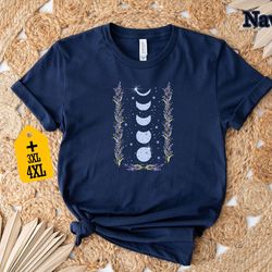 floral moon phases shirt, moon shirt, celestial shirt, astro