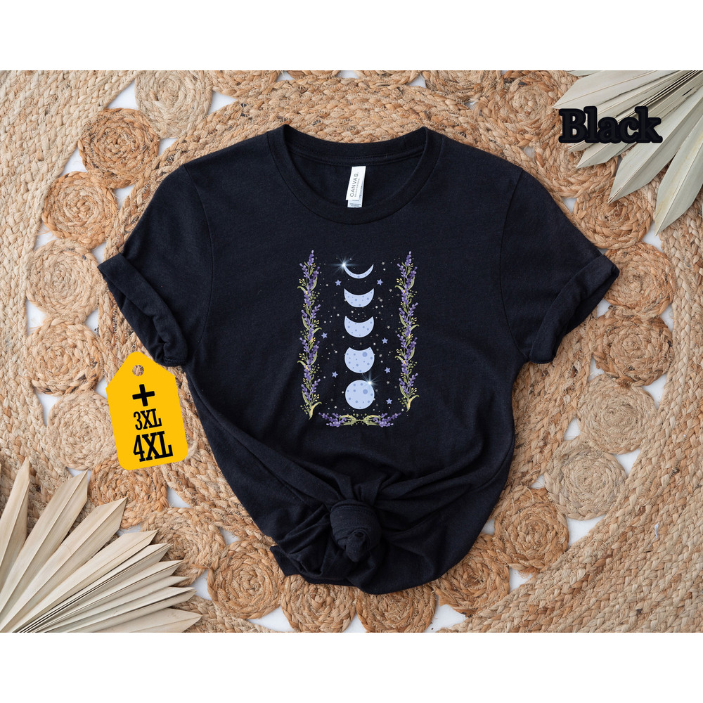 Floral Moon Phases Shirt, Moon Shirt, Celestial Shirt, Astrology Shirt, Astronomy Shirt, Moon Bohemian Shirt, Nature Lover Shirt - 6.jpg