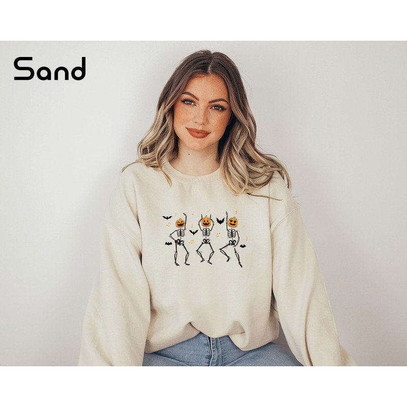 Funny Skeleton Dancing Sweatshirt, Halloween Sweatshirt, Retro Halloween Shirt, Vintage Halloween Sweater, Halloween Party Gift - 5.jpg