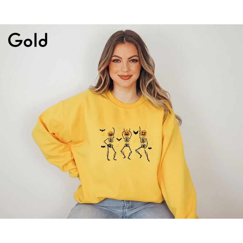 Funny Skeleton Dancing Sweatshirt, Halloween Sweatshirt, Retro Halloween Shirt, Vintage Halloween Sweater, Halloween Party Gift - 7.jpg