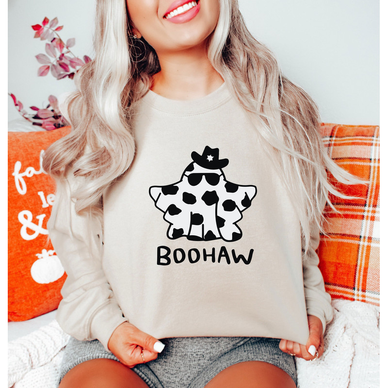 Halloween Boo Haw Shirt, Halloween Sweatshirt, Retro Halloween Shirt, Vintage Halloween Sweater, Halloween Party Gift, Western Sweat - 2.jpg