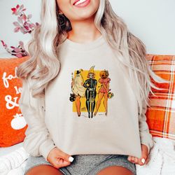 halloween scary women sweatshirt, halloween sweatshirt, retr