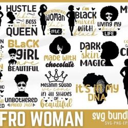 afro woman svg bundle