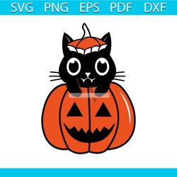 cat and pumpkin halloween svg happy fall svg cricut file
